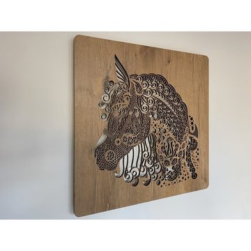 WohndesignPlus LED-Bild LED-Wandbild "Pferdekopf" 62cm x 62cm mit Akku/Batterie, Tiere, DIMMBAR! Viele Größen und verschiedene Dekore sind möglich.