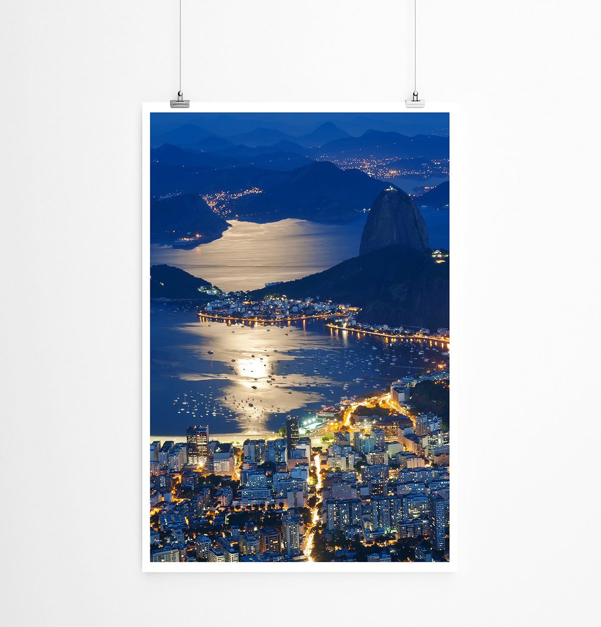 Leinwandbild Rio de Janeiro blau WANDBILD KEILRAHMEN Handarbeit 