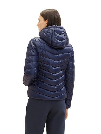 sky TAILOR Steppjacke und seidig captain Look TOM Kapuze glänzendem blue mit