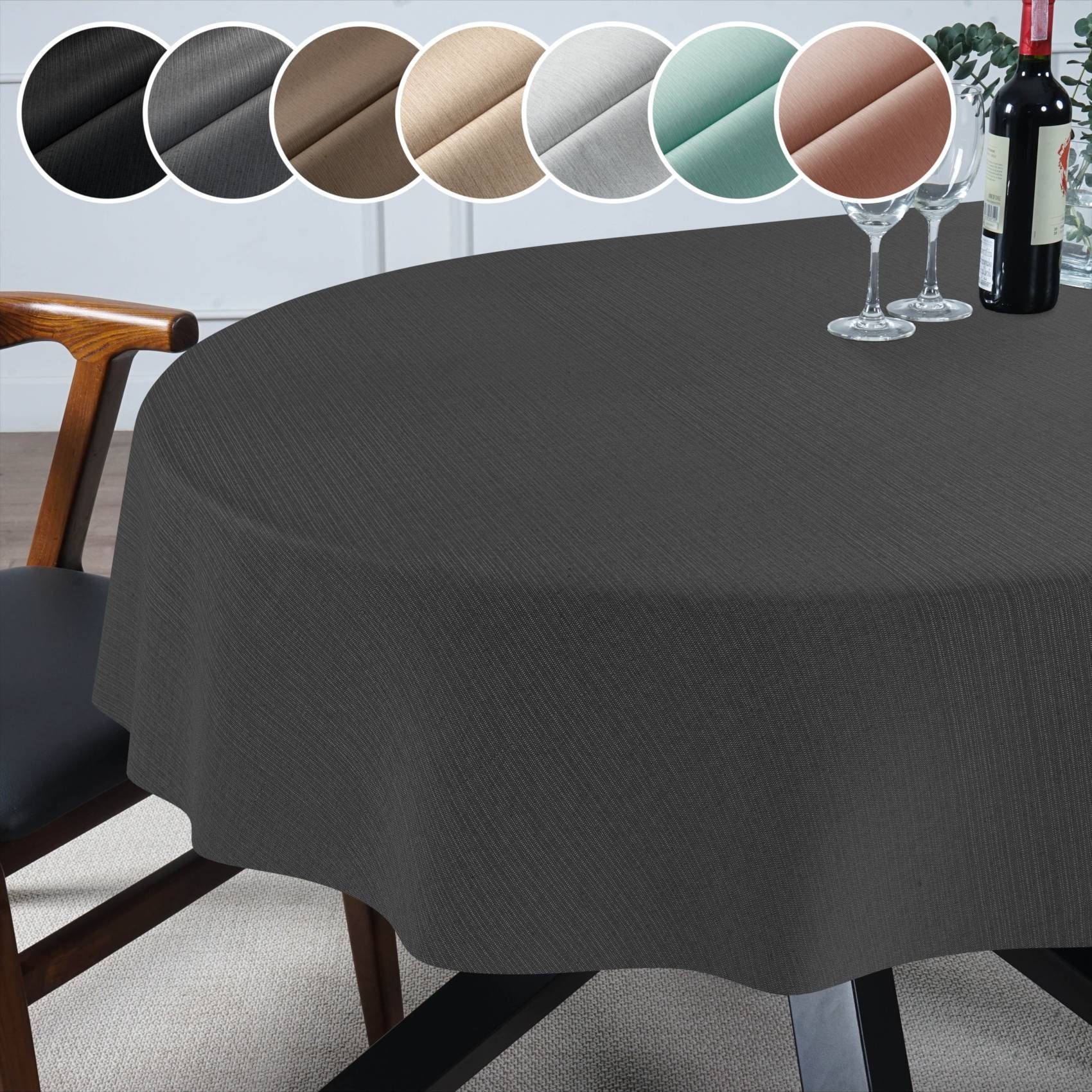 ANRO Tischdecke Hochwertig Tischwäsche mit Beschichtung (Einzelstück 1-tlg), Premium TEFLON und 2-Fache Acryl Beschichtung