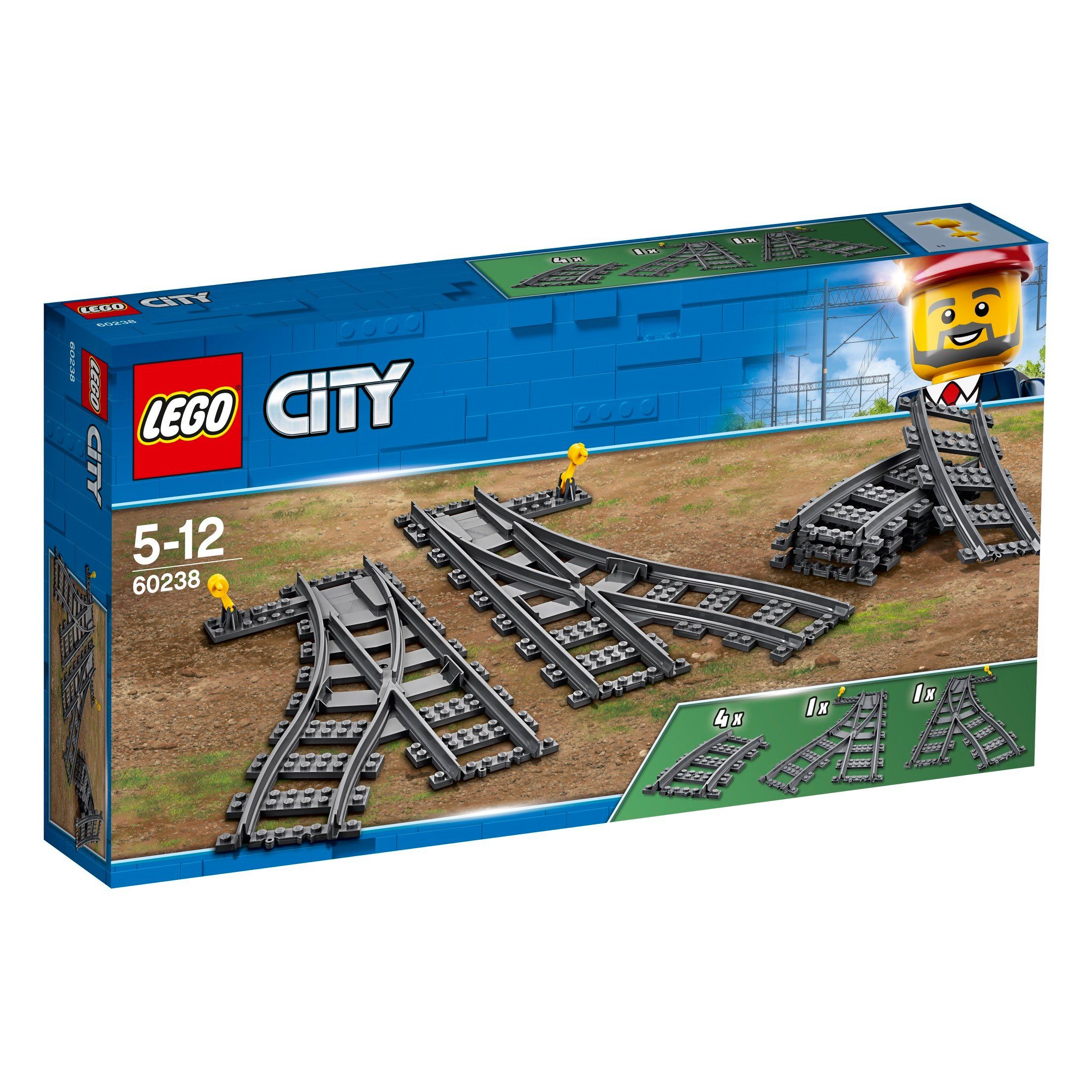Set: 2er Konstruktions-Spielset 60238 Schienen Weichen 60205 City LEGO® +