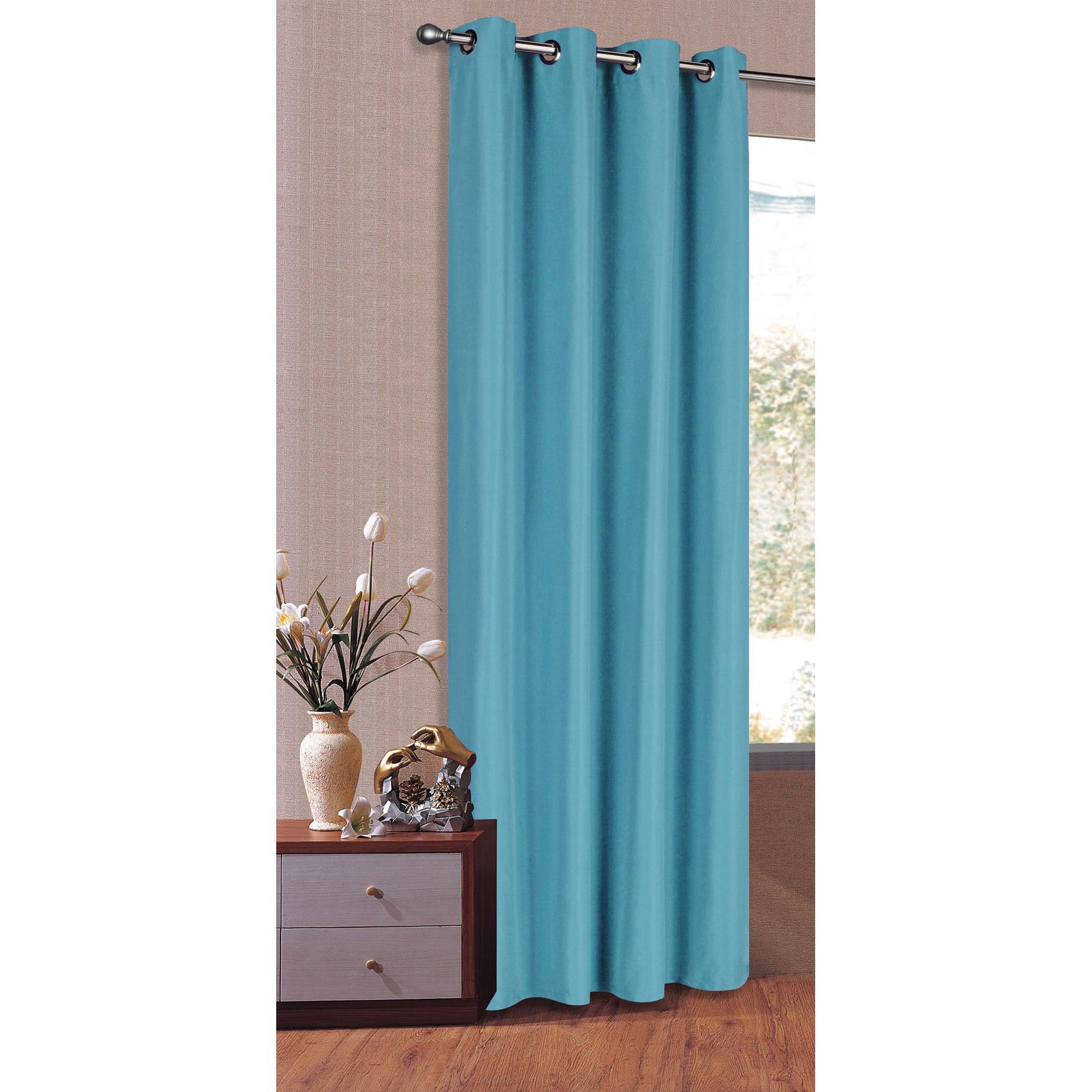 Gardinenbox Gardine, Ösen, blickdicht, Schal Matt unifarben Microsatin Micofaser-Gewebe 20405