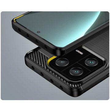 COFI 1453 Bumper Carbon Case Hülle für Xiaomi 13T flexible Silikon Carbon Hülle schwarz