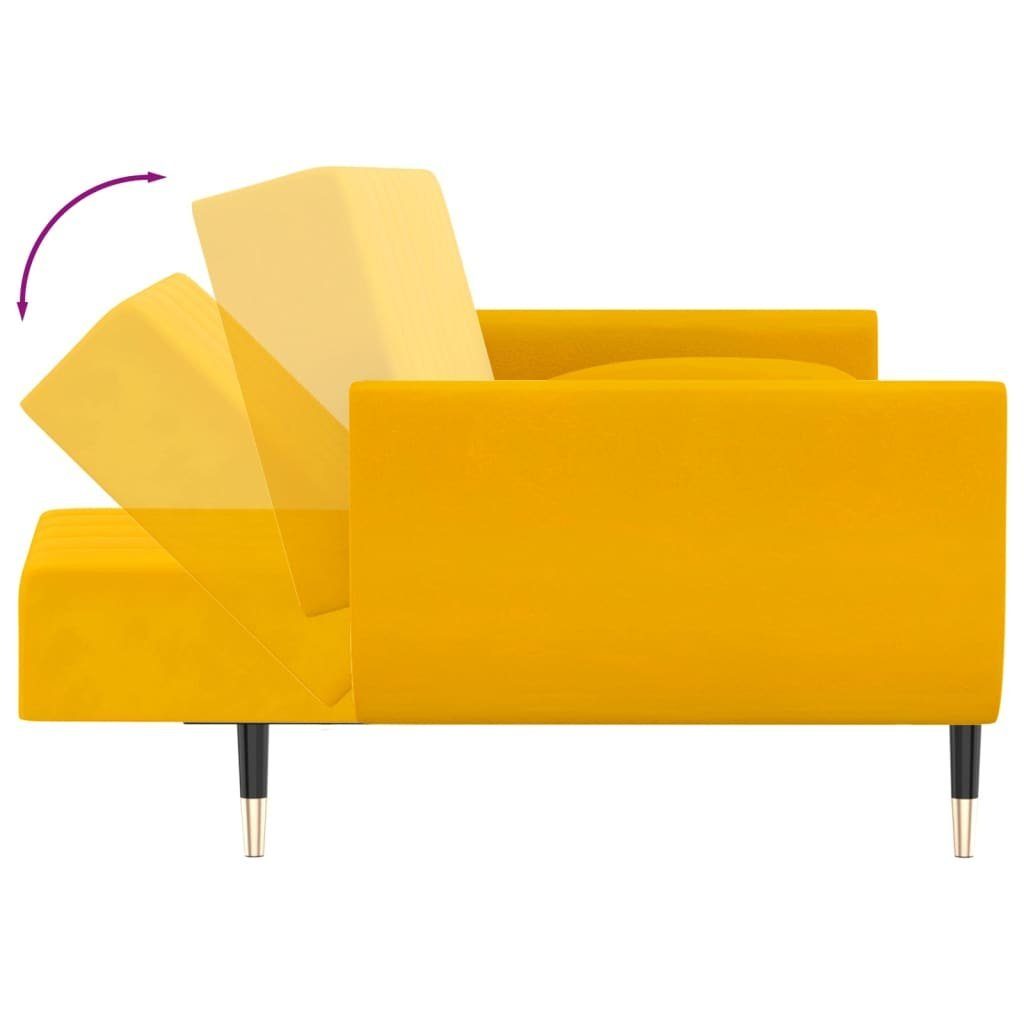 Gelb 2-Sitzer Sofa vidaXL mit Kissen 2 Schlafsofa Samt