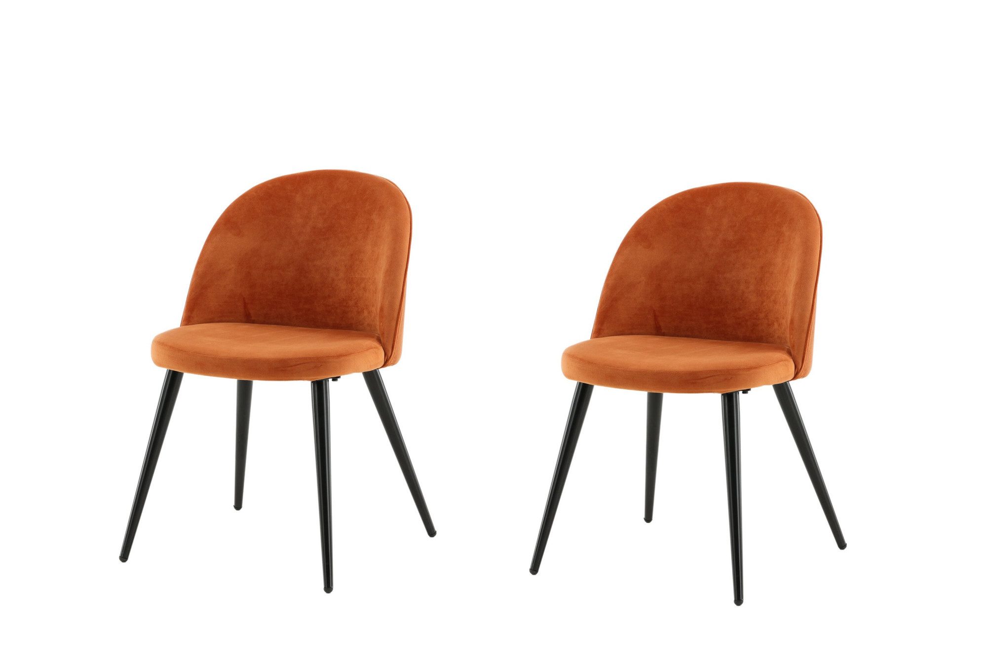 Venture Home Esszimmerstuhl Velvet, 2er-Set Esszimmerstühle mit Samtbezug, 150 kg belastbar (2 St), Polsterstuhl, weicher Bezug, Metallbeine, abgerundet
