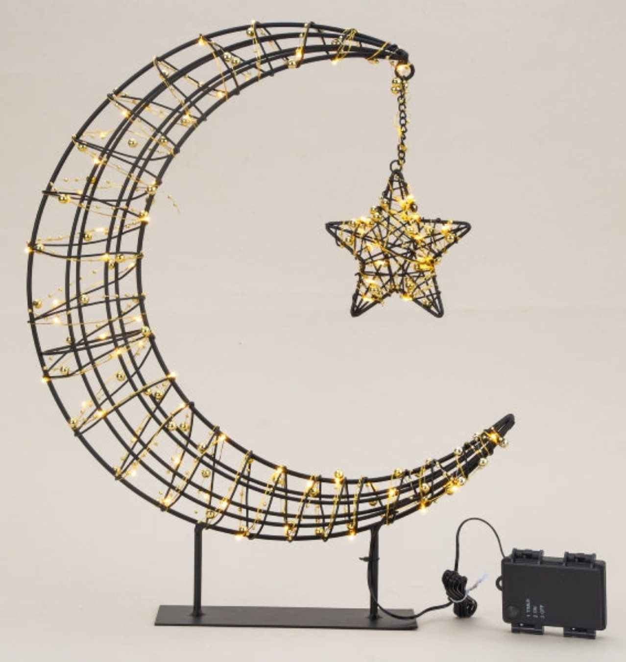 Mel-O-Design LED Dekoobjekt XXL LunaStar LED Outdoor Leuchte - Deko Mond mit Stern, LED fest integriert