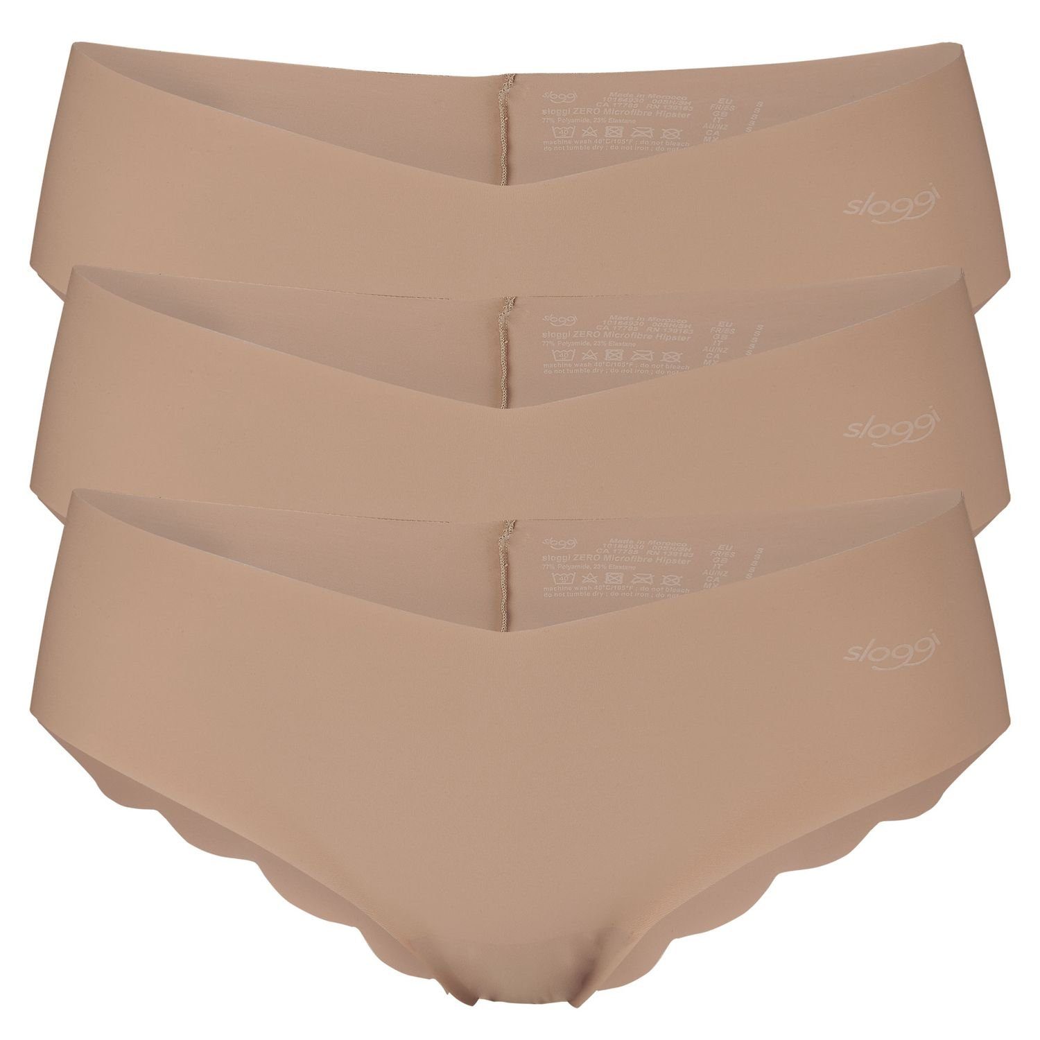 Kleidung ZERO Pack beige (3-St) Abzeichnen im Hipster 3er Microfibre unter ohne Sloggi figurnaher Slip