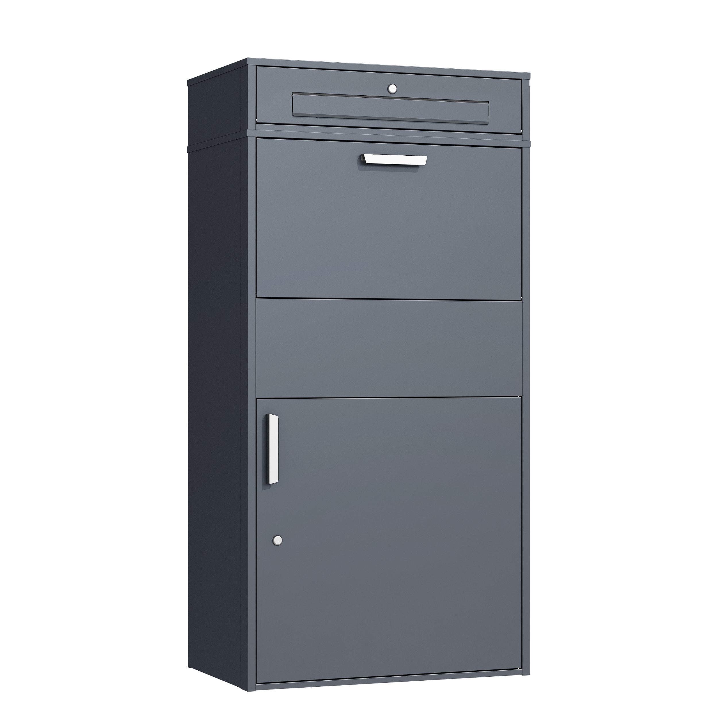 DEGAMO Paketbox BREMEN XL, 72x45x128,5cm, Stahl verznkt anthrazit, mit Brieffach