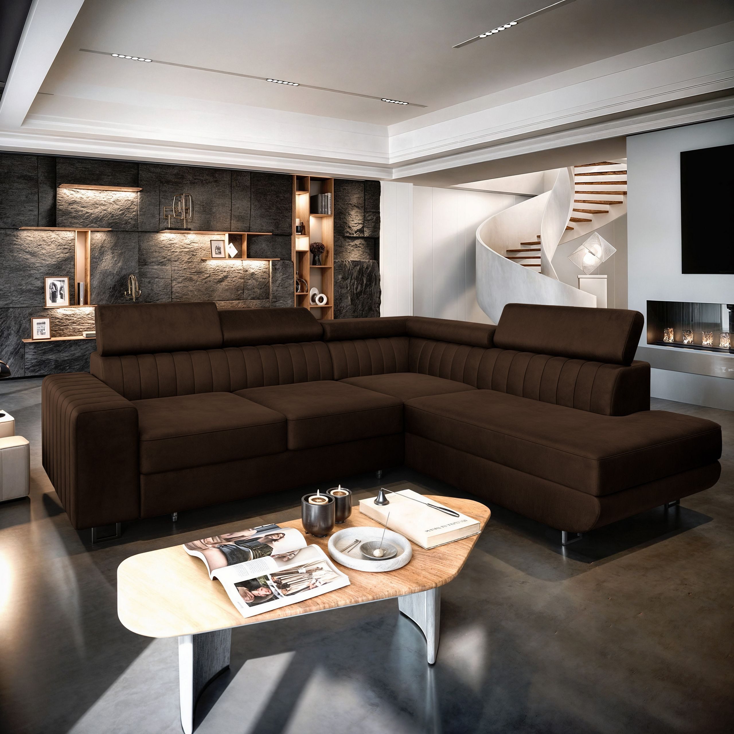 Masseno Ecksofa NOLA mit Schlaffunktion L-Form, günstig online kaufen