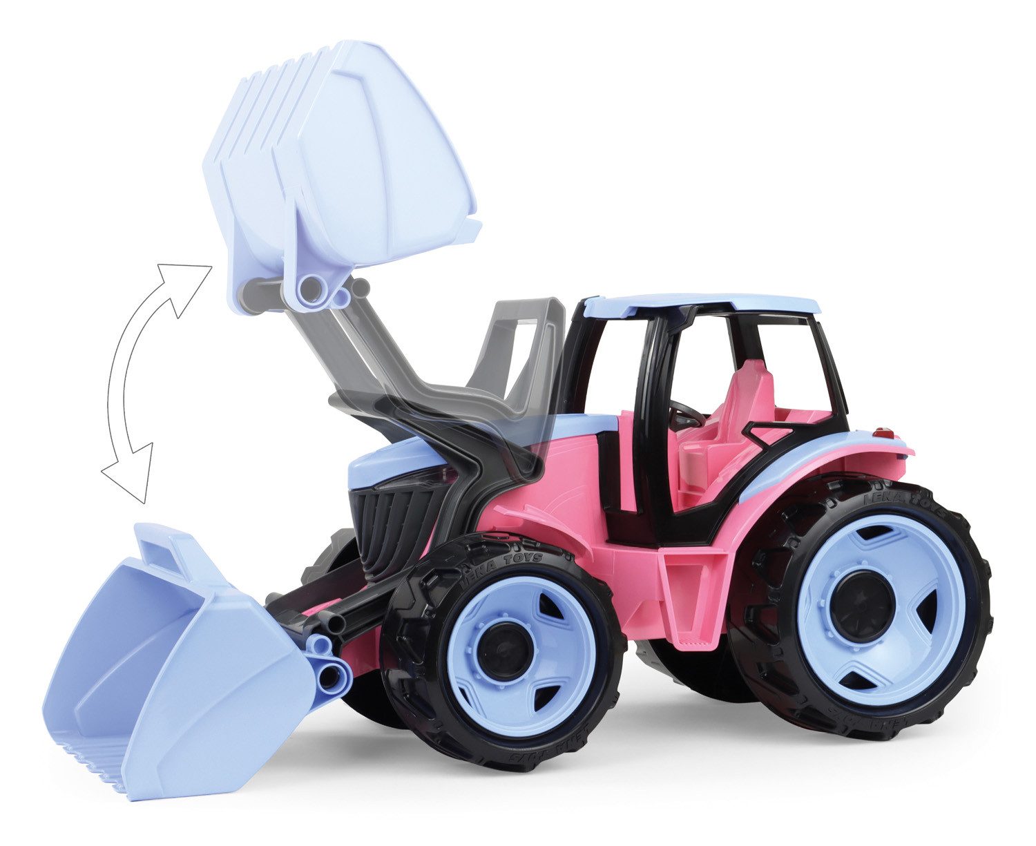 Lena® Spielzeug-Traktor Giga Trucks Traktor mit Lader, Rosa, Made in Europe