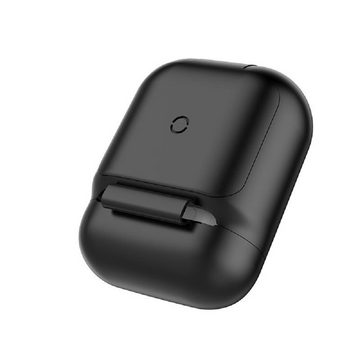 Baseus Kopfhörer-Schutzhülle Baseus AirPods Wireless Charger Schwarz Case Silikon Schutztasche mit QI Induktives Laden für Apple AirPods Kopfhörer