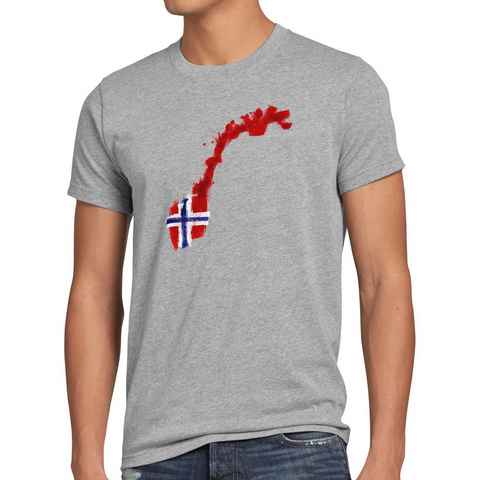 style3 Print-Shirt Herren T-Shirt Flagge Norwegen Fußball Sport Norway WM EM Fahne
