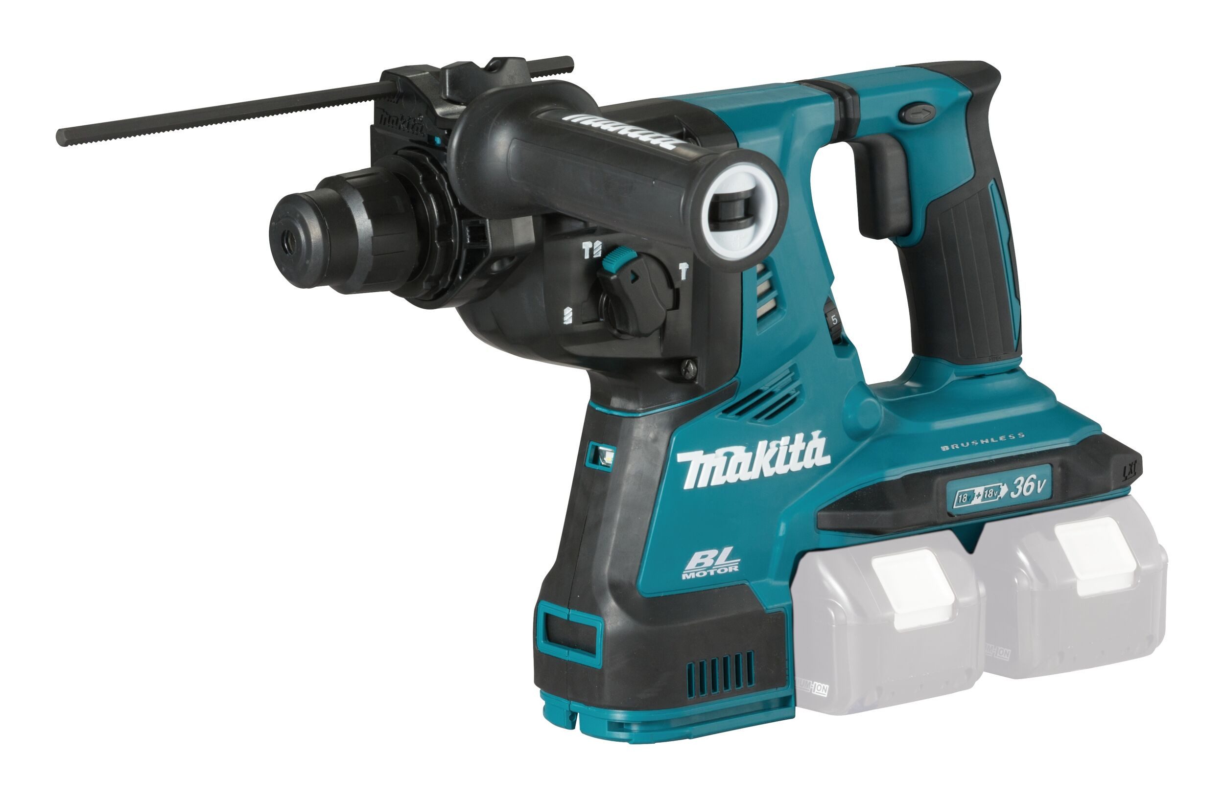 Makita Akku-Kombibohrhammer, max. 980 U/min, Kombihammer 2 x 18V, DHR280ZJ, 28 mm, SDS-PLUS, Ohne Akku in MAKPAC 4