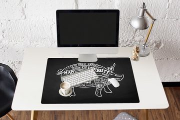 MuchoWow Gaming Mauspad Schwein - Fleischer - Fleisch (1-St), Büro für Tastatur und Maus, Mousepad Gaming, 90x60 cm, XXL, Großes