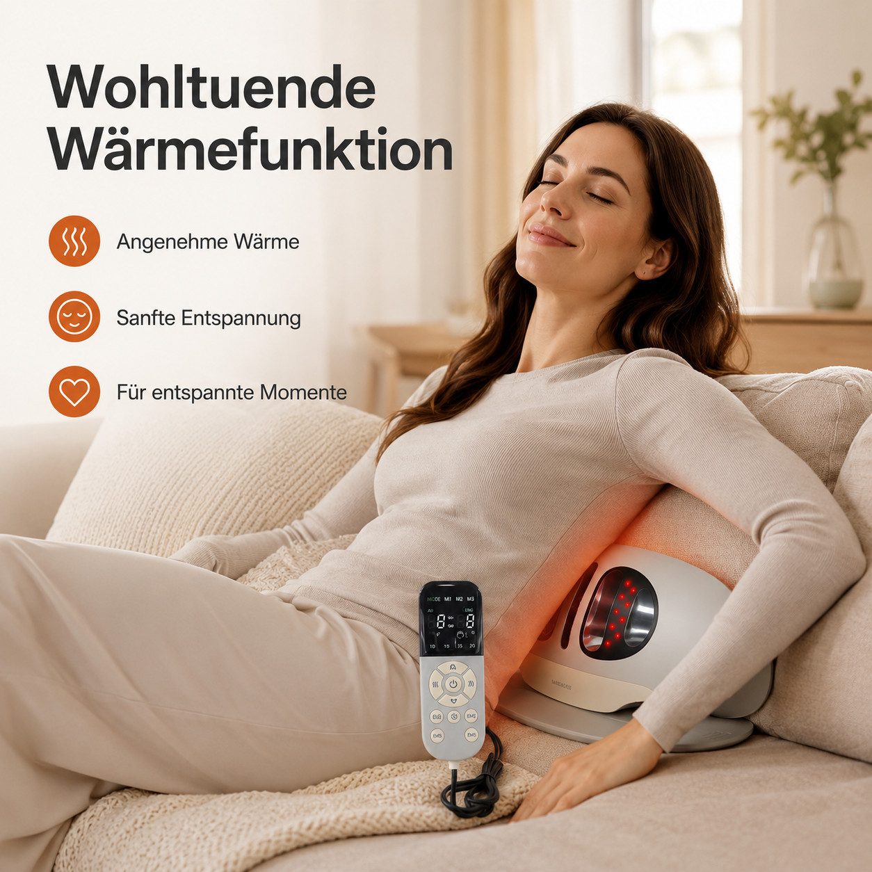 ibettertec Massagegerät Elektrisches Rückenmassagegerät für Lendenwirbel, Rückenmassagegerät mit Wärme & EMS-Impuls 3 Heizstufen 3 Massageprogramme, Lenden-Zugmassagegerät mit Wärme Vibration, Krümmungsfunktion, Lendenwirbel-Zugmassagegerät mit Luftkissen-Hub & Fernbedienung