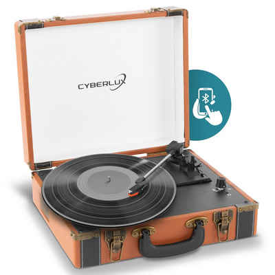 Cyberlux »CL-3030 Kofferplattenspieler Retro-Plattenspieler« Plattenspieler (Riemenantrieb, Bluetooth, Aufnahmefunktion, Line Out, Aux-In, Retrodesign)