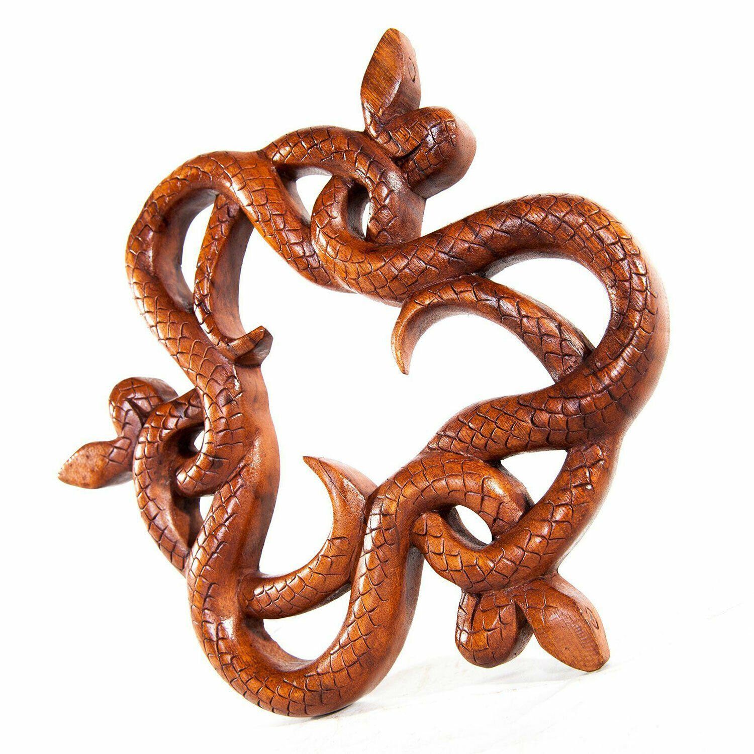 HOPLO Wanddekoobjekt Wanddeko Wandbild Wandschmuck Drei Schlangen Schlangenzauber Handarbei