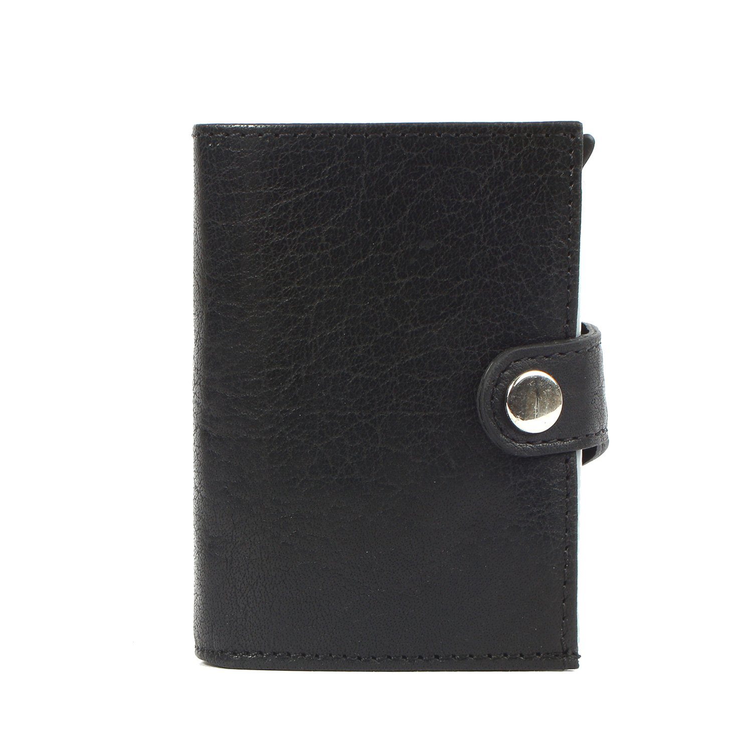 double Leder noonyu deepblack Kreditkartenbörse Upcycling RFID Geldbörse Margelisch Mini leather, aus