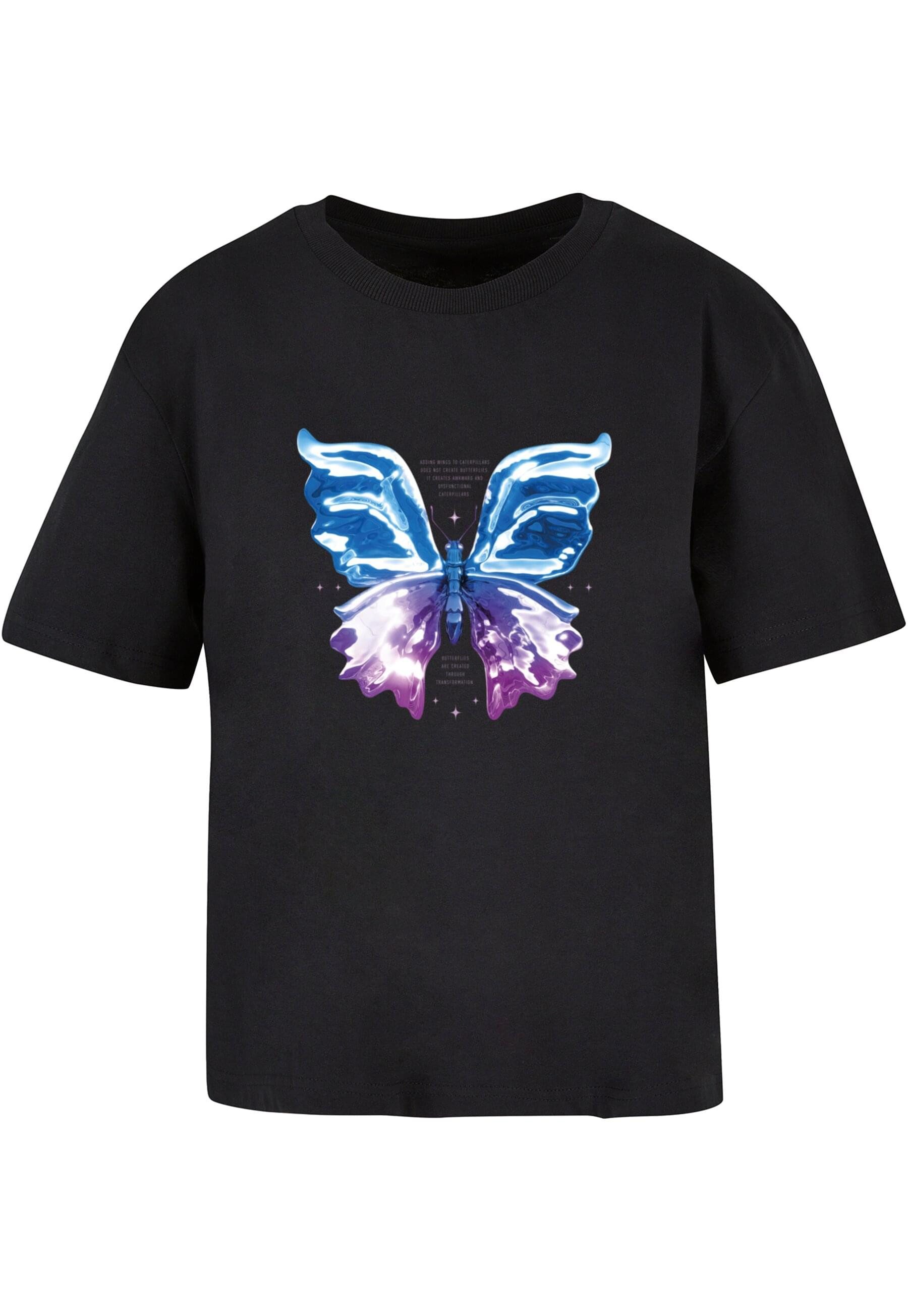 T-Shirt Miss Tee Damen Chromed Butterfly Tee