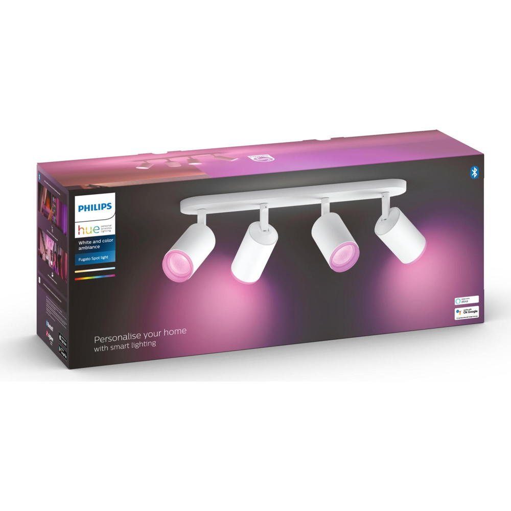 Color 4x & Weiß Deckenstrahler in Bluetooth LED Ambiance White Leuchtmittel warmweiss, Angabe, Philips Fugato enthalten: Deckenspot, Spot Aufbaustrahler Deckenstrahler, 5,7W 1400lm, Hue keine Ja, LED,