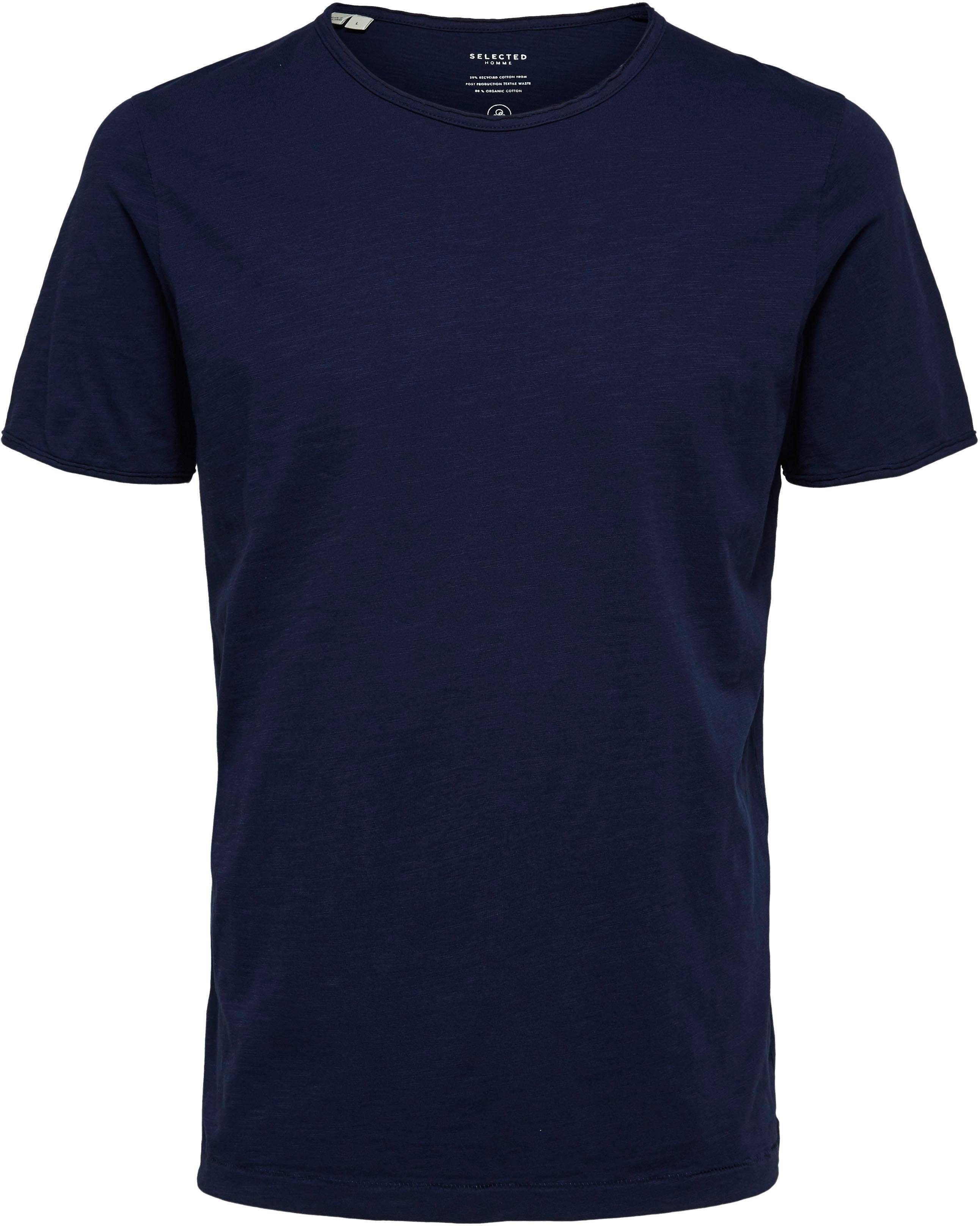 HOMME TEE SELECTED O-NECK MORGAN Blue T-Shirt Maritime