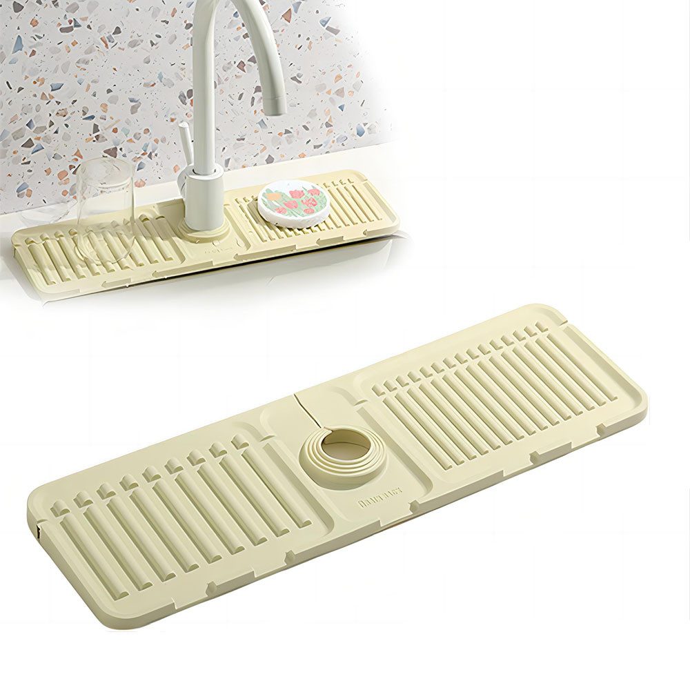 Abtropfmatte Silikon Wasserhahn Matte,Schneidbar Spüle Splash Guard Matte für Küche