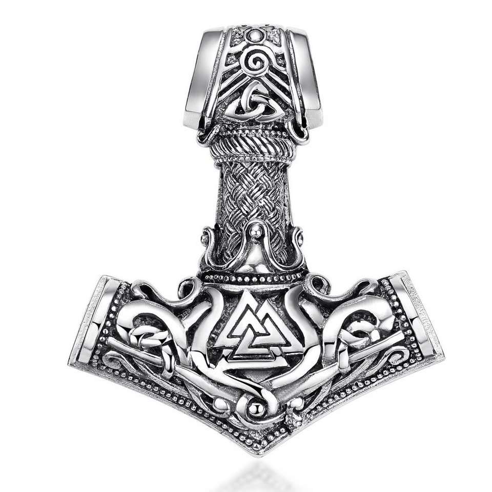 Materia Kettenanhänger Herren Thors Hammer keltisch KA-98, 925 Sterling  Silber, geschwärzt