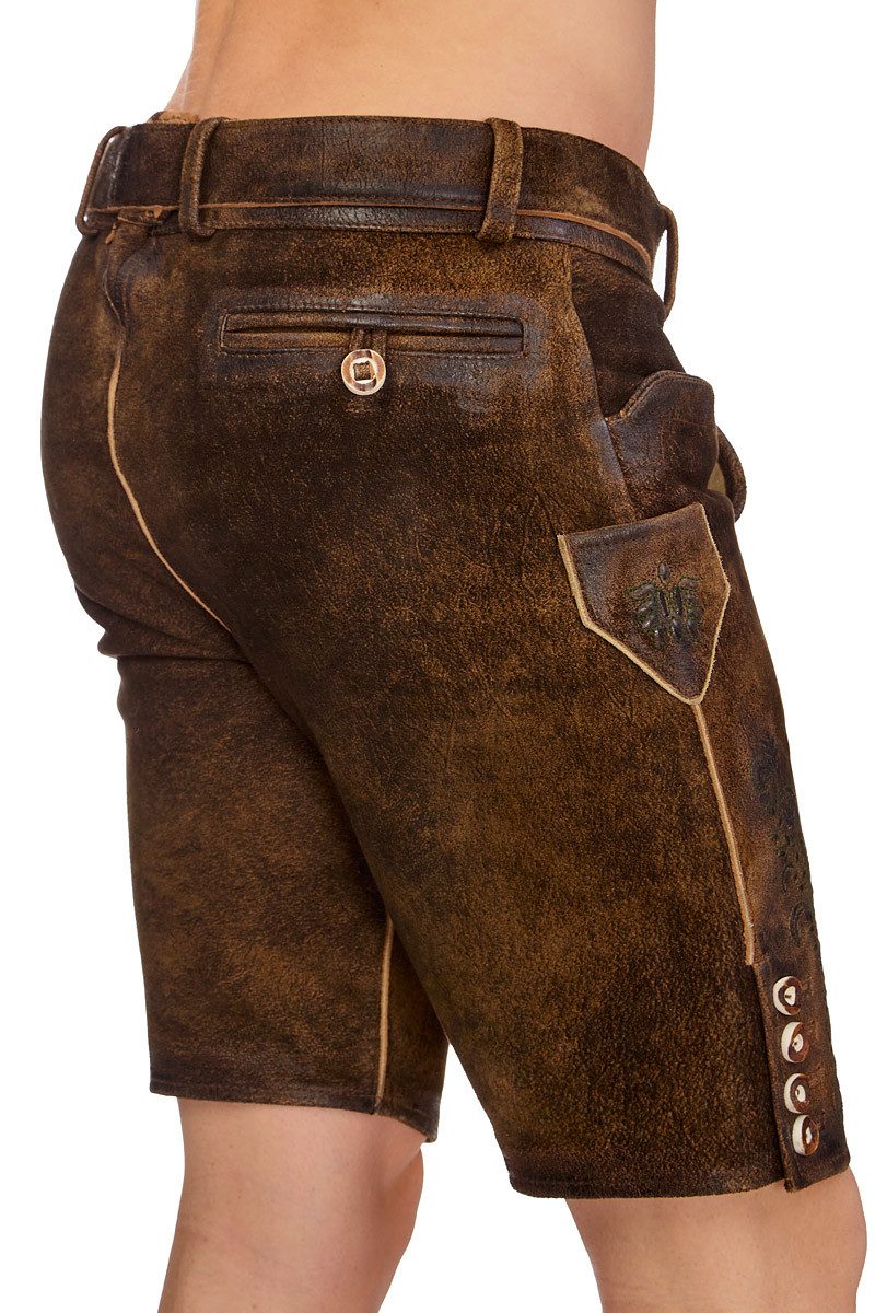 MarJo Trachtenlederhose Lederhose Herren kurz - ANANDO - rusty brown