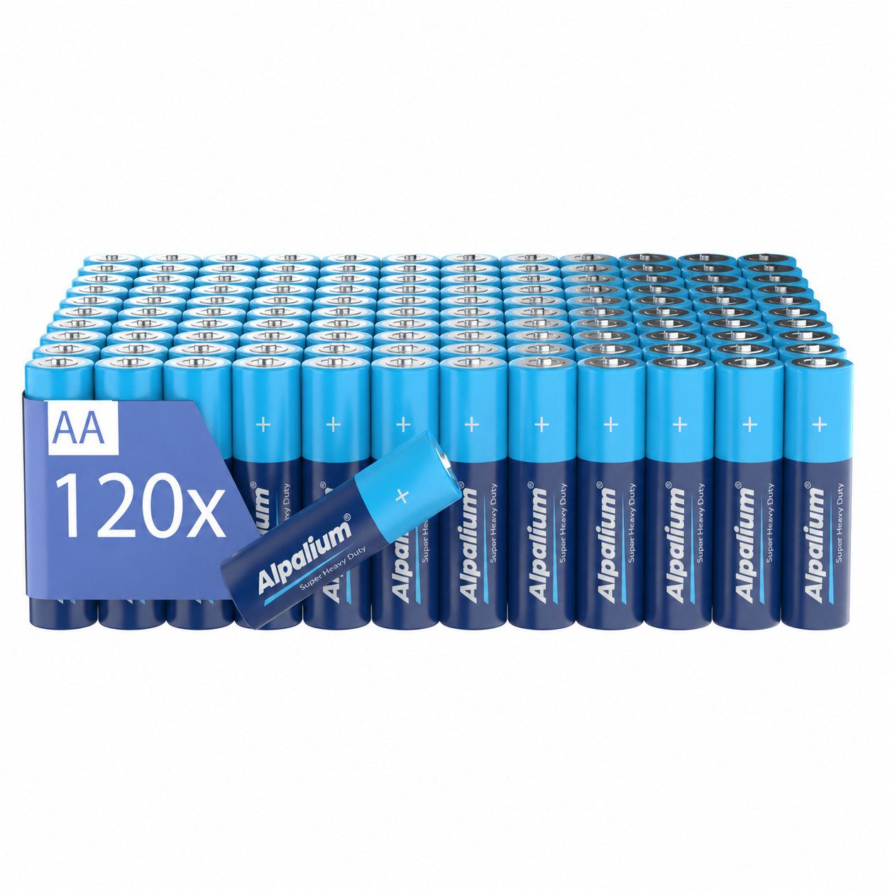 ALPALIUM AA Batterien R6 Mignon - 120 Stück, Alpalium Zink Kohle Batterie, (1,5V V), lange Lagerfähigkeit, umweltfreundlich verpackt, Vorratspack