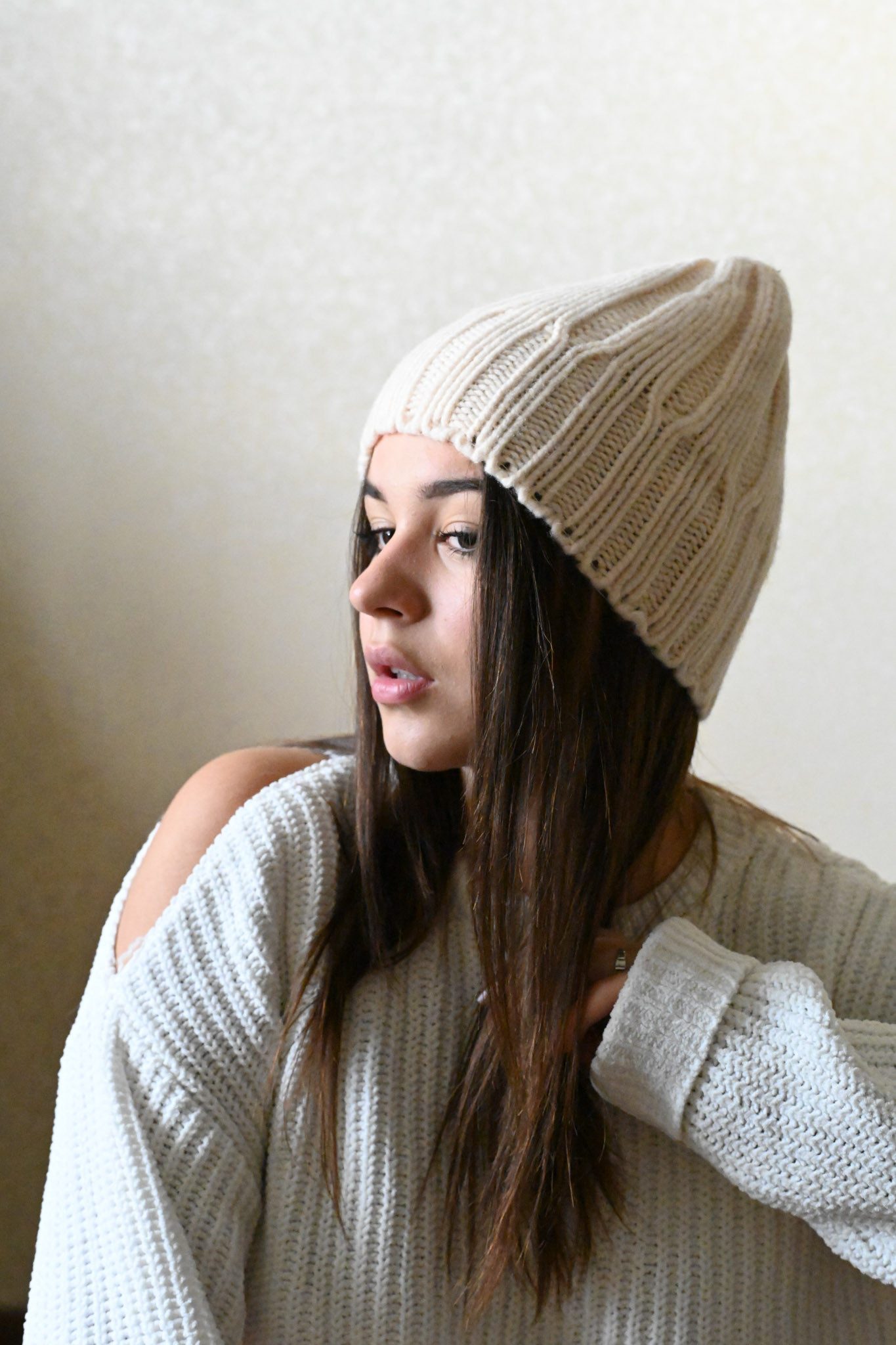 Runde Perlé Beanie weiche dünne Mütze günstig online kaufen