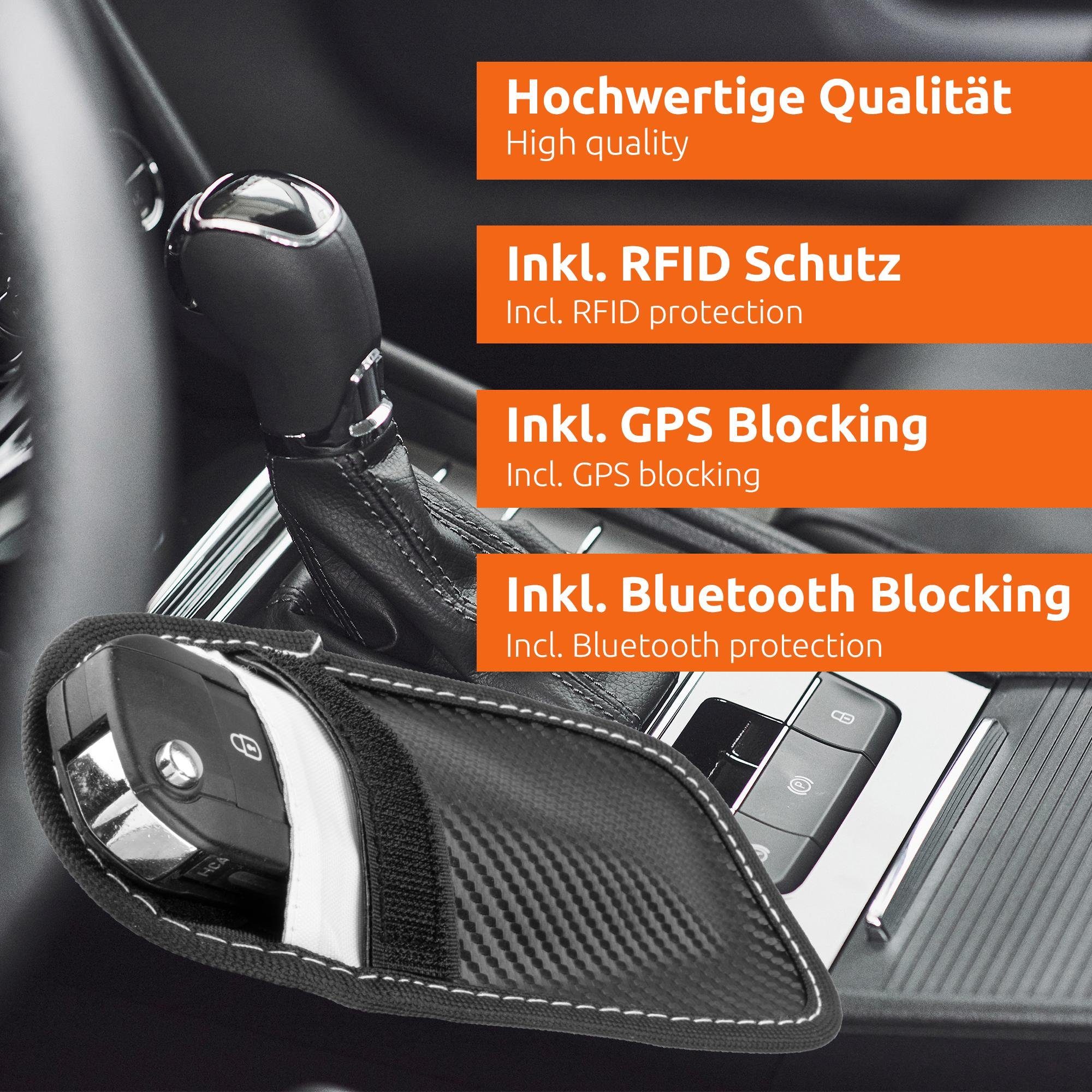 ECENCE Schlüsseltasche 1x Autoschlüssel Tasche Strahlenschutz-Tasche