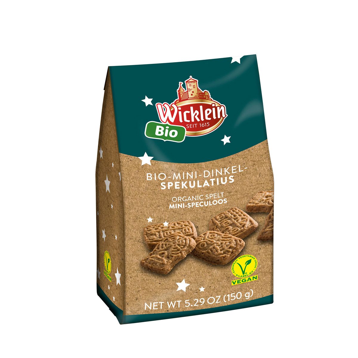 Wicklein Süßigkeit, Wicklein Bio Mini Dinkel Spekulatius mit veganer Qualität 150g