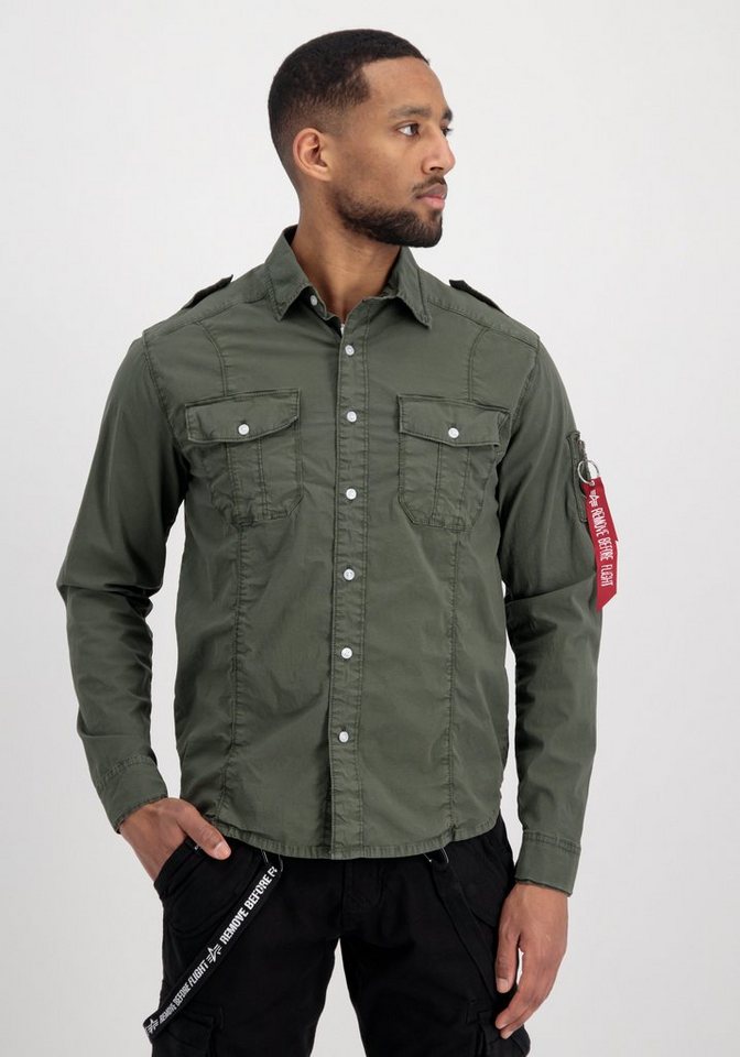 Alpha Industries T-Shirt Alpha Industries Men - Overshirts Basic Shirt Slim