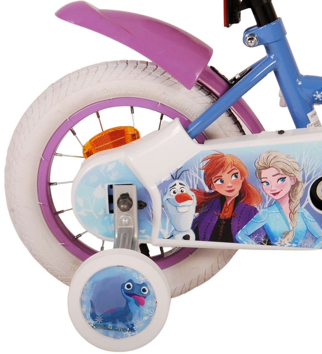 Volare Kinderfahrrad 12 Zoll Kinder Mädchen Fahrrad Rad Frozen 2 Eiskönigin Elsa 21277-SACB, 1 Gang, Rücktrittbremse,Korb,Stützräder,Kettenschutz,Schutzbleche