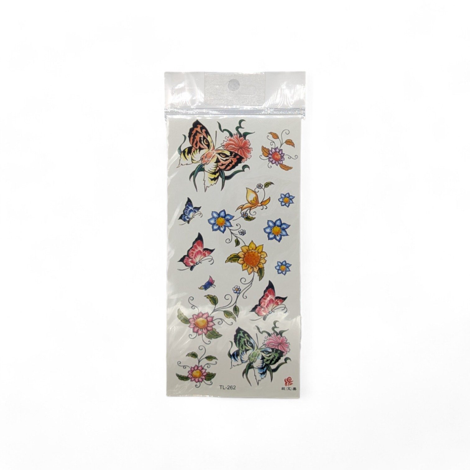 Bunte Blüten und Schmetterlinge
