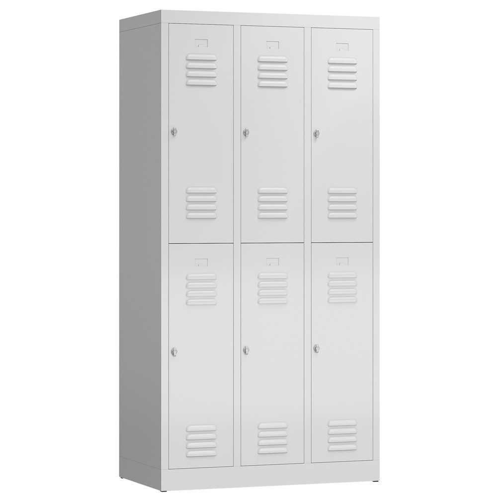 Steelboxx Spind Kleiderspind 6 Fächer 1800 x 900 x 500 mm (1-St) Komplett verschweißt und montiert, keine Montage erforderlich