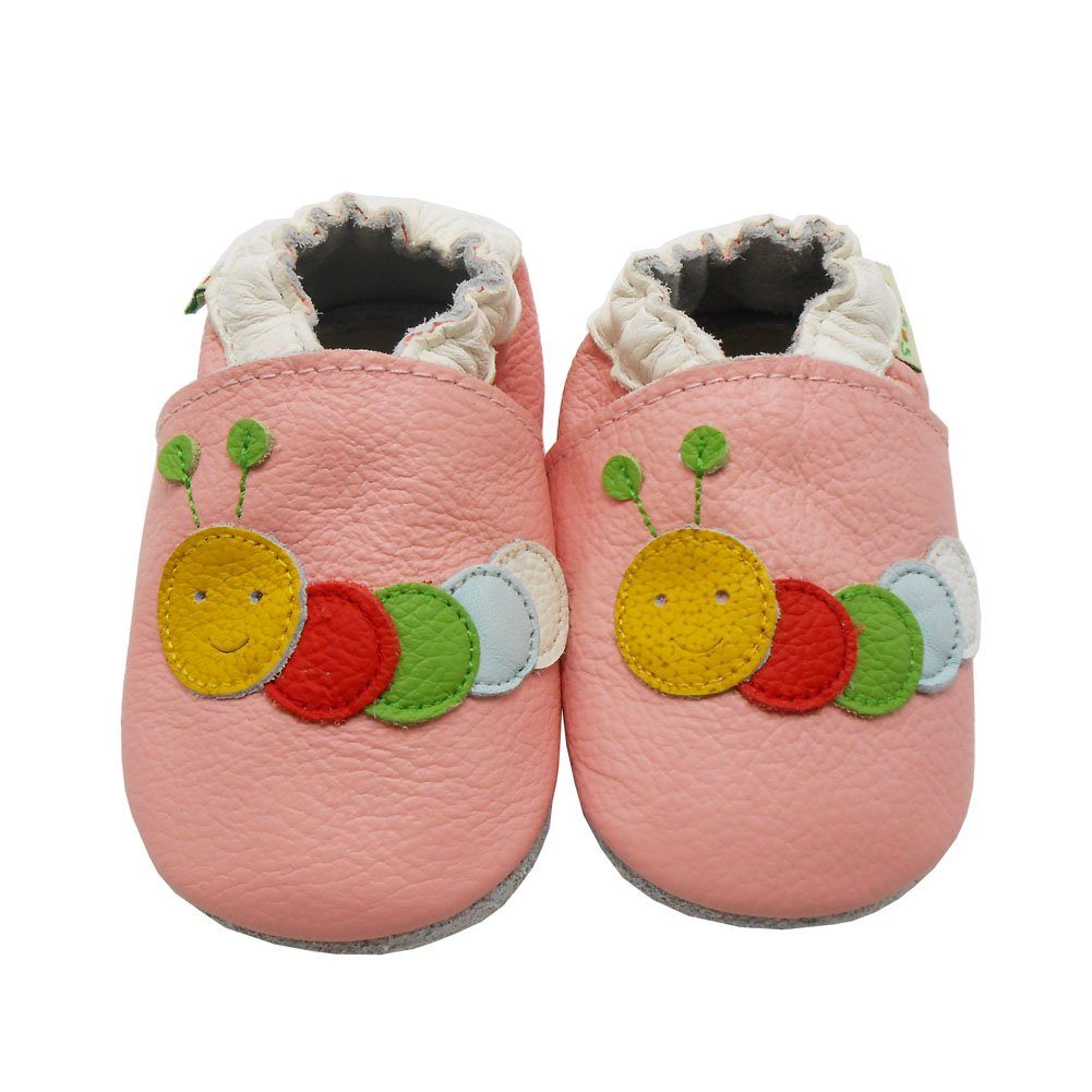 Sayoyo Weiche Leder Krabbelschuhe Lauflernschuhe Hausschuhe Lederpuschen Lauflernschuh (100% Leder)