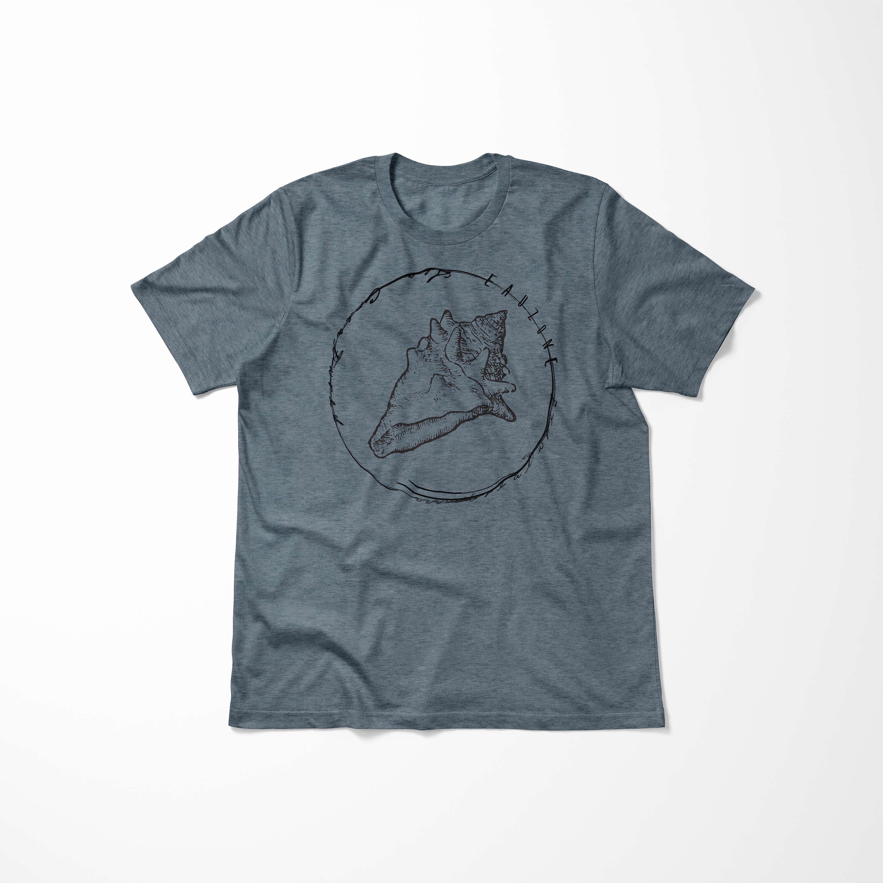 Tiefsee Sea T-Shirt Creatures, feine Sinus Art - Struktur 023 und Indigo T-Shirt sportlicher Schnitt Serie: Fische Sea /
