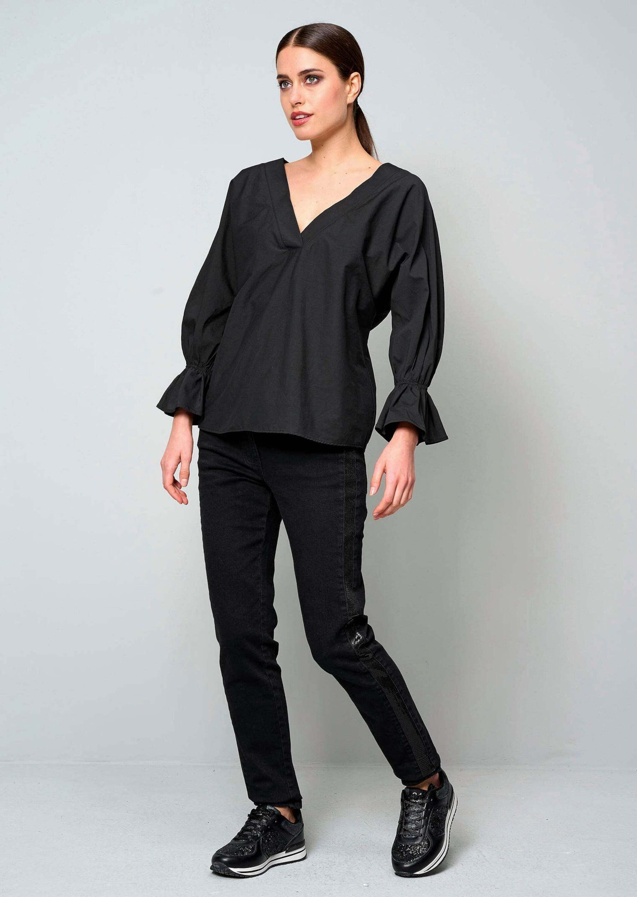 Alba Moda Hemdbluse Oversizedbluse mit Volant günstig online kaufen