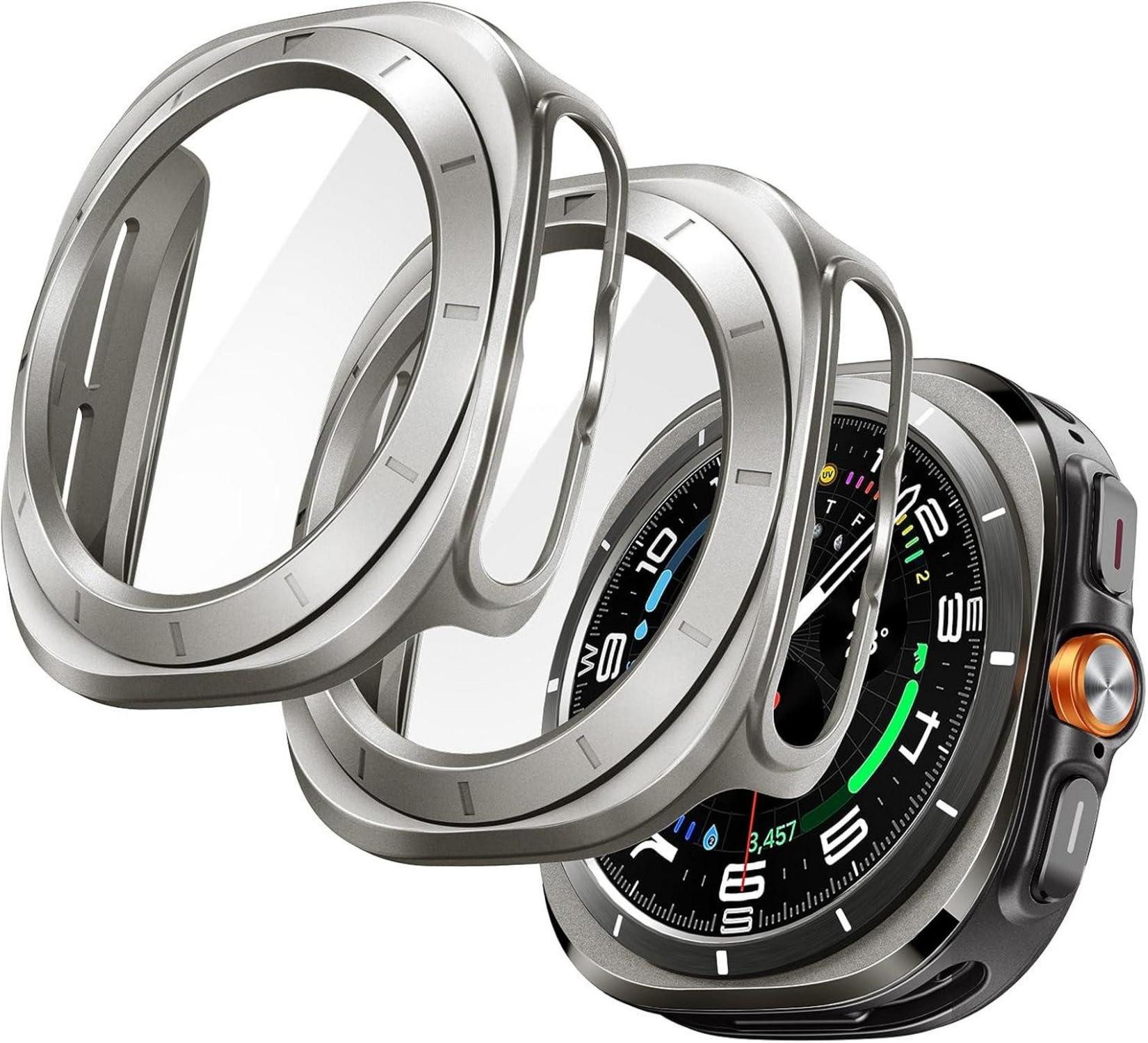 Displayschutzglas Schutzhülle für Samsung Galaxy Watch Ultra 47mm Titan Natur 2 Stück