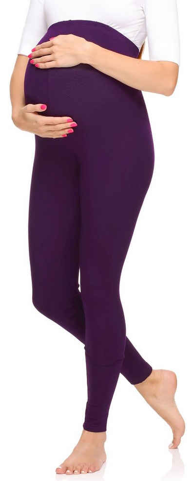 Merry Style Umstandsleggings Damen Lange Umstandsleggings aus Viskose MS10-297 (1-tlg) elastischer Bund