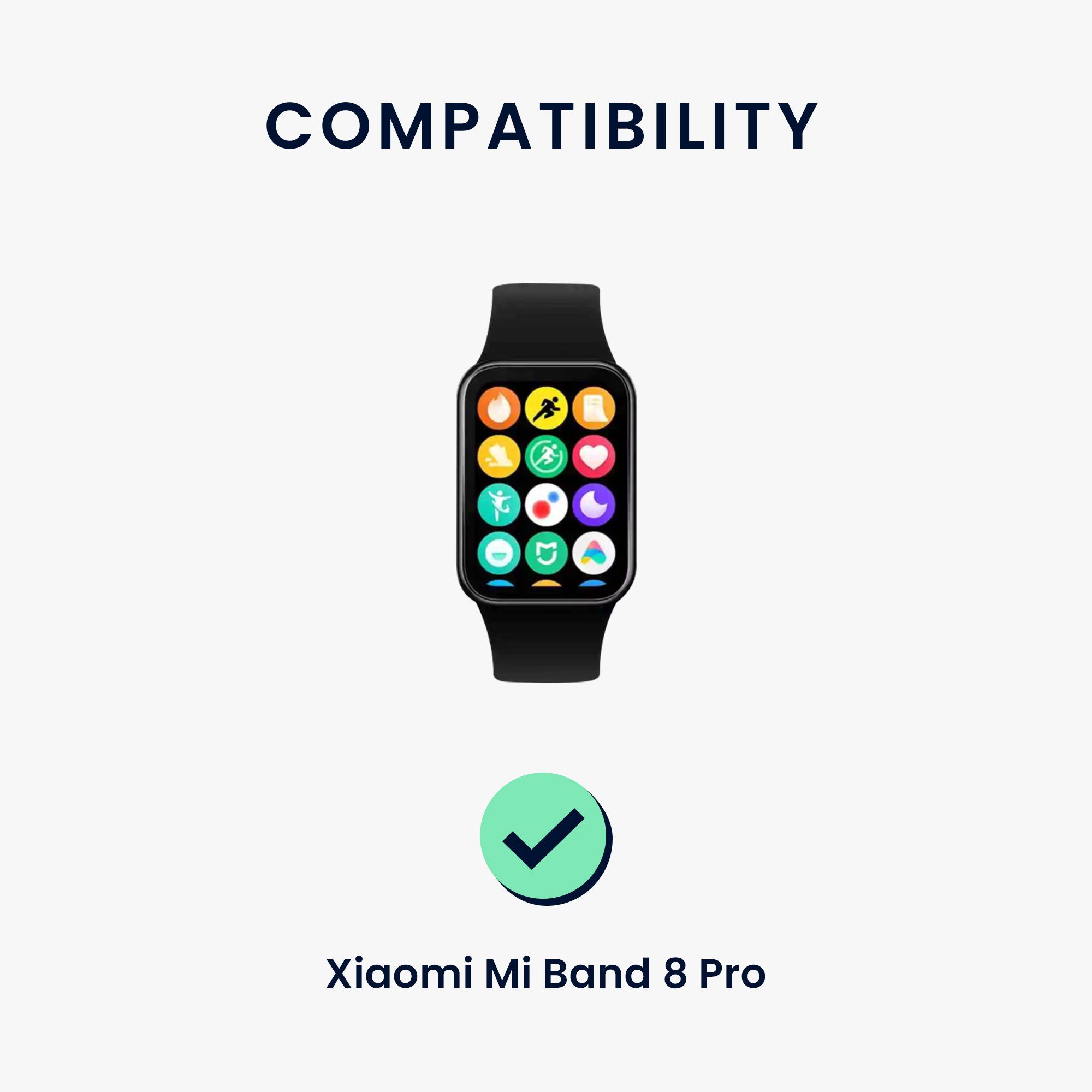 8 Set Fitnesstracker Uhrenarmband Sportarmband 2x kwmobile Silikon Pro, Xiaomi Armband für Band TPU Mi