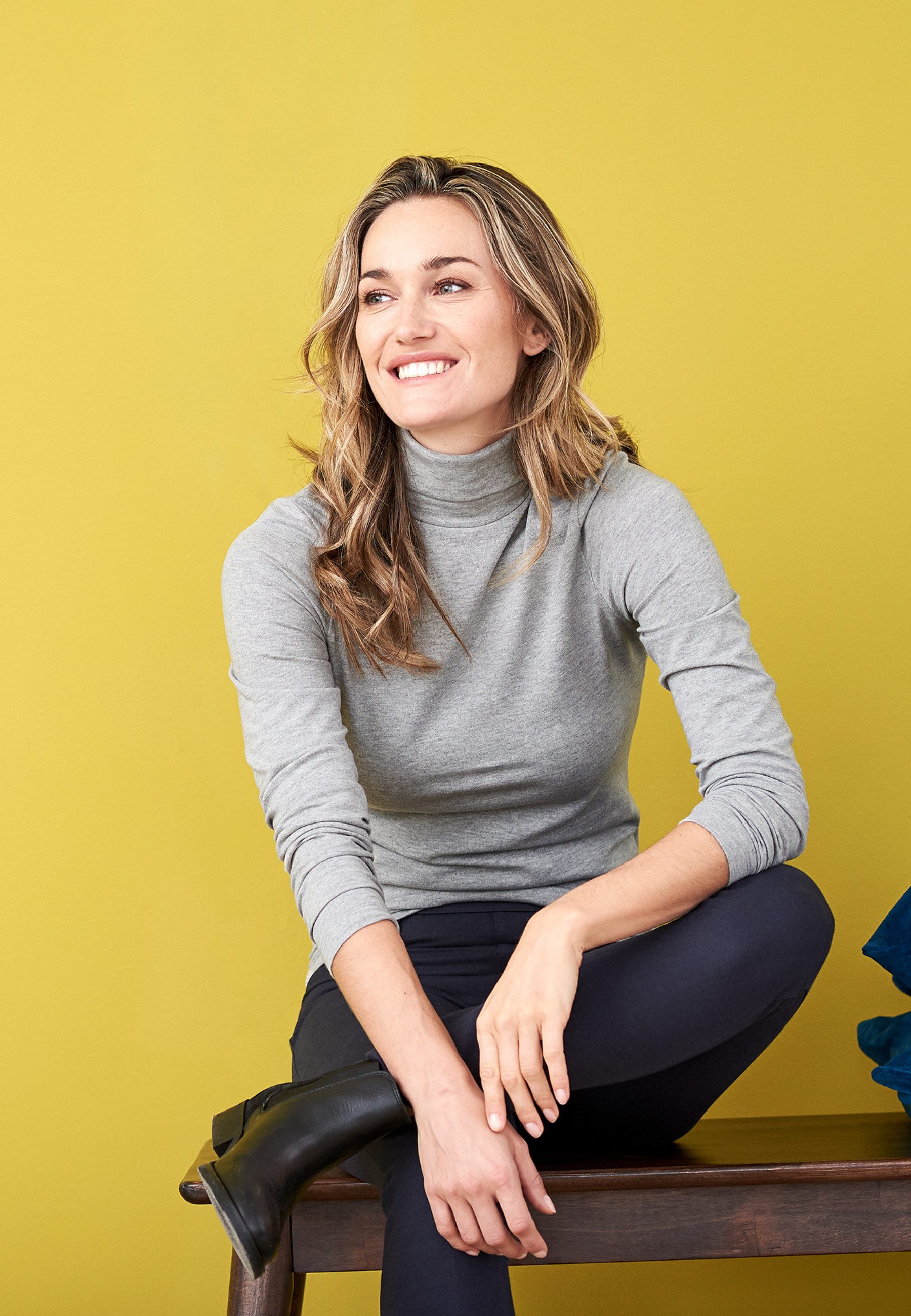 LIVING CRAFTS Rollkragenpullover HOLDINE GOTS zertifiziert