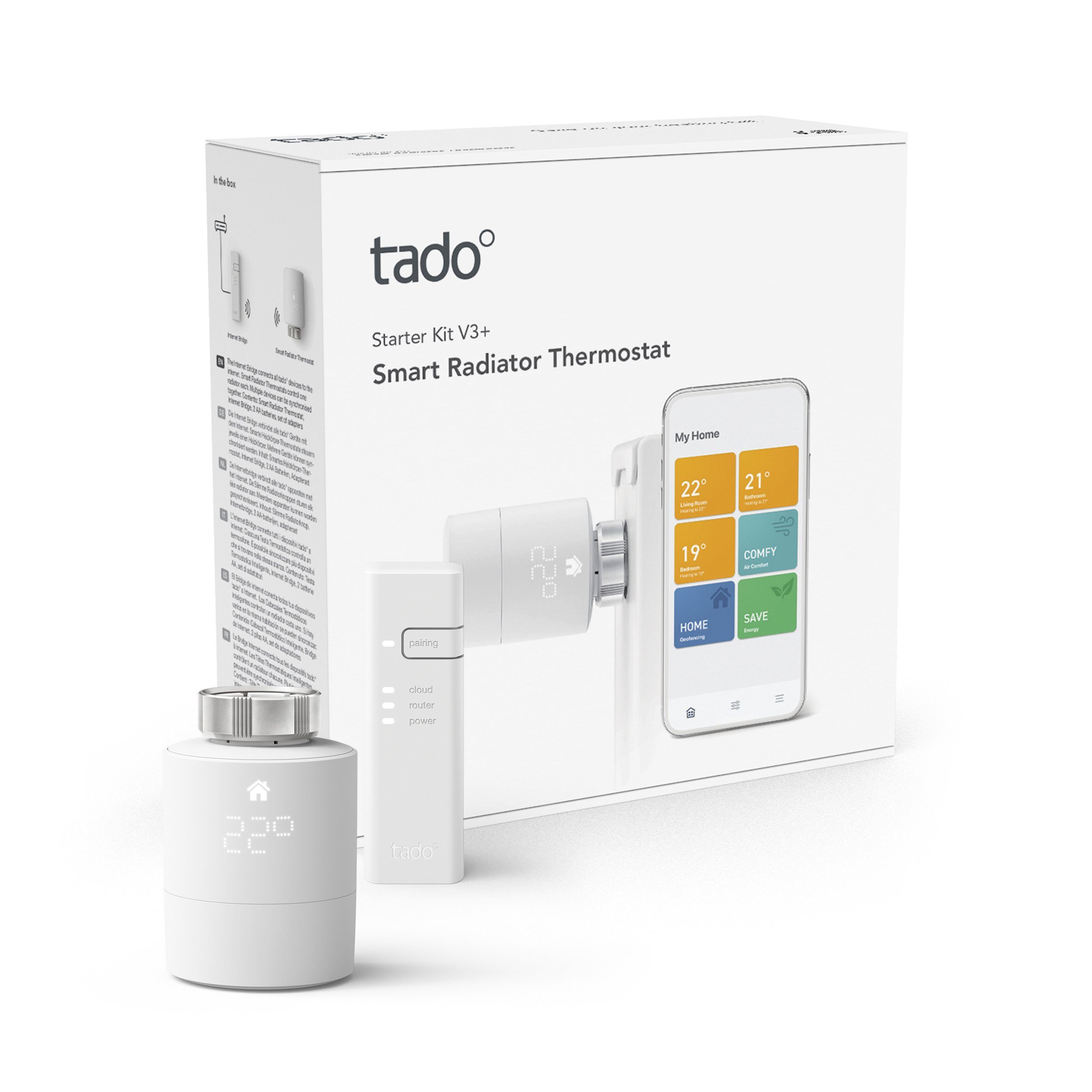 (1 Tado Kit Heizkörper-Thermostat Starter - V3+, Smartes St) Heizkörperthermostat