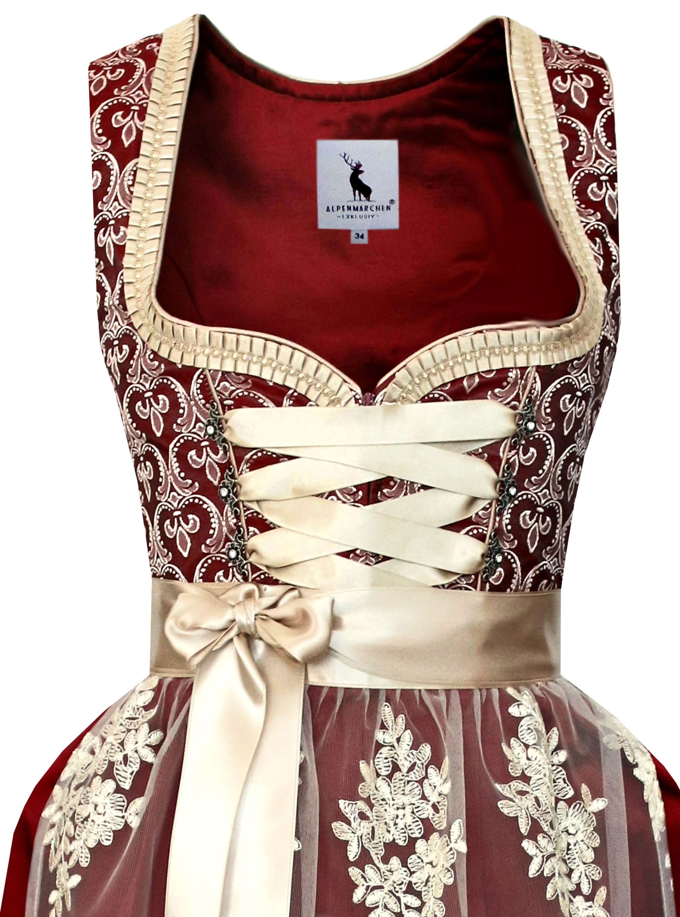 Alpenmärchen Dirndl Dirndl Victoria in rot - ALM986 günstig online kaufen
