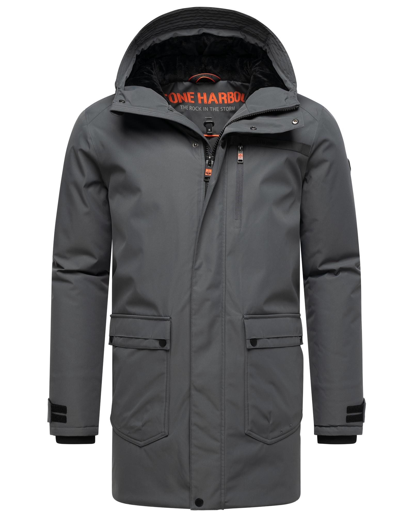 Stone Harbour Wintermantel Netaan XX Herren Kurzmantel mit kuscheliger Kapuze