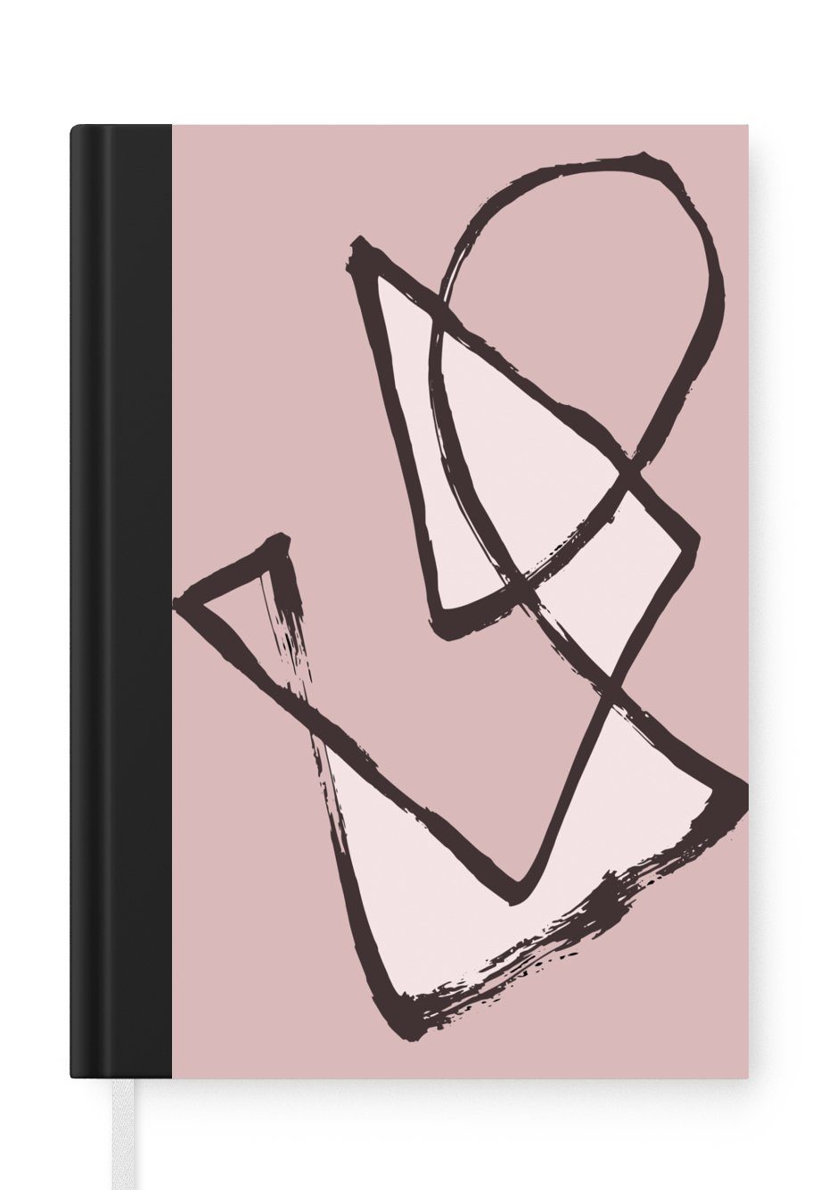 MuchoWow Notizbuch Linienkunst - Pastell - Formen - Abstrakt, Journal, Merkzettel, Tagebuch, Notizheft, A5, 98 Seiten, Haushaltsbuch