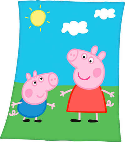 Kinderdecke Peppa Pig, mit tollem Peppa Pig Motiv, Kuscheldecke