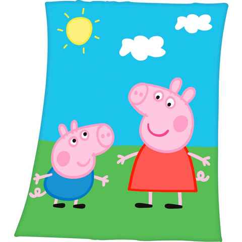 Kinderdecke Peppa Pig, mit tollem Peppa Pig Motiv, Kuscheldecke