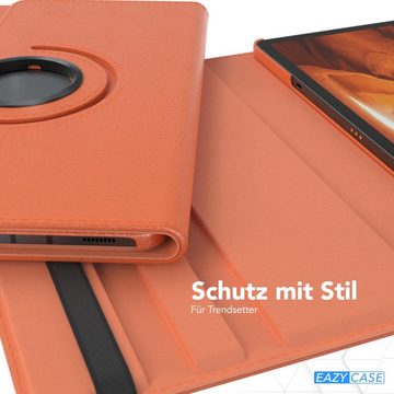 EAZY CASE Tablet-Hülle Rotation Case für Samsung Galaxy Tab S7 / Tab S8 11 Zoll, Tabletschutz robust magnetisch verstellbar Klappetui mit Deckel Orange